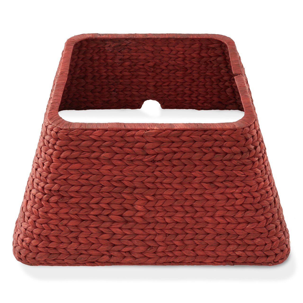 Casafield 22-Inch Christmas Tree Collar, Water Hyacinth Woven Tree Square Base Cover with Cord Cut Out,